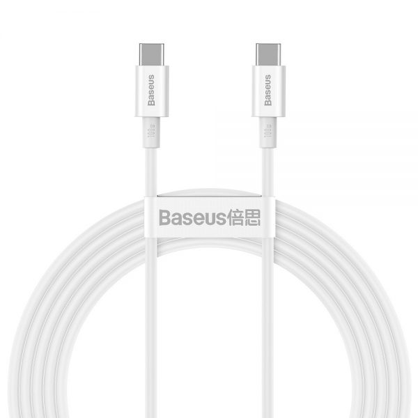 BASEUS cable Type C to Type C PD100W Power Delivery Superior Series Fast Charging CATYS-C02 2 meter white
