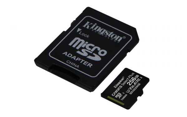KINGSTON Memory Card MicroSD Canvas Select Plus SDCS2/256GB, Class 10, SD Adapter KINGSTON Memory Card MicroSD Canvas Select Plus SDCS2256GB Class 10 SD Adapter 1