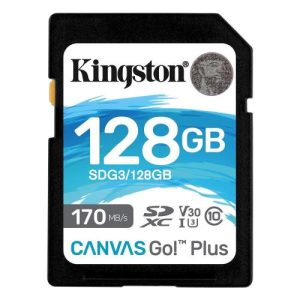 SDXC C10 UHS-I U3 Memory Card Kingston Canvas Go! Plus 170MB/s 128GB