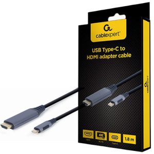 CABLEXPERT USB TYPE-C TO HDMI DISPLAY ADAPTER CABLE SPACE GREY RETAIL PACK 1