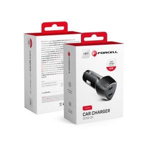 FORCELL CARBON car charger Type C 3.0 PD20W + Type C 3.0 PD20W CC50-2C black (Total 40W)
