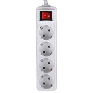 LAMTECH POWER STRIP WITH SWITCH 4 OUTLETS WHITE