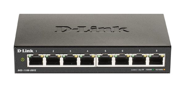 D-LINK SWITCH DGS-1100-08V2, 8 PORT GIGABIT SMART 97 50 DGS110008V2 1