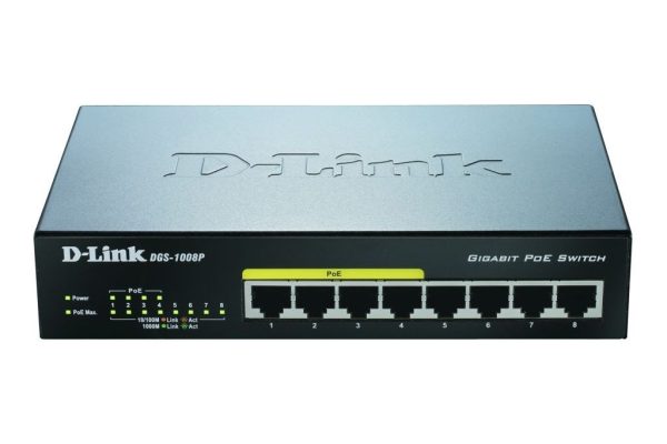 D-LINK SWITCH DGS-1008P 8-port 10/100/1000Mbps 4 PoE Ports 97 50 DLSG08P 1