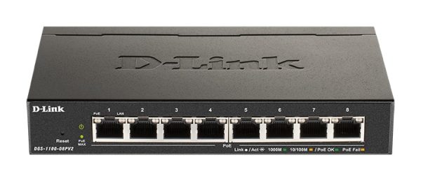 D-LINK DGS-1100-08PV2 POE SMART SWITCH 8 PORTS 97 50 DLSG1108PV2 1