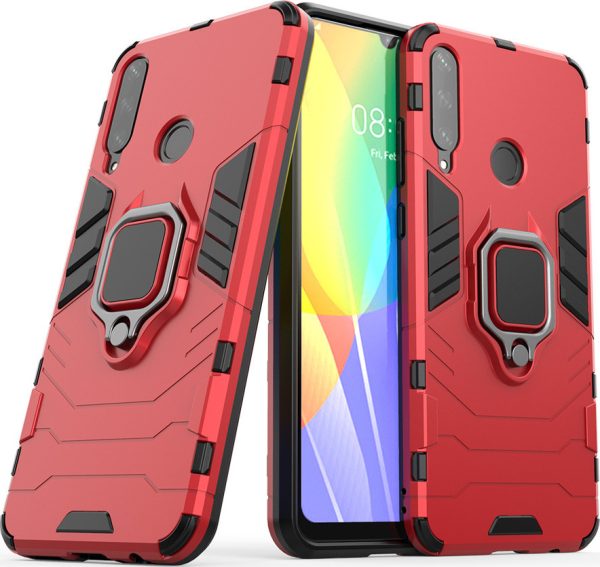 Hurtel Ring Armor Back Cover Συνθετική - Κόκκινο (Huawei Y6p) (9111201907577) Hurtel Ring Armor Back Cover Συνθετική Κόκκινο Huawei Y6p 1