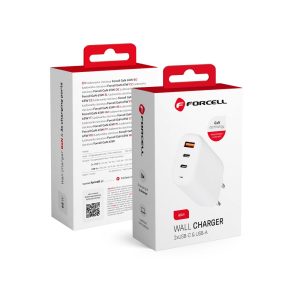 Travel Charger Forcell GaN 65W with 2x USB type C socket