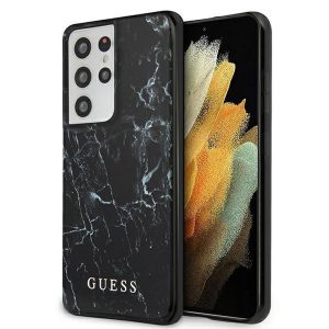 Original faceplate case GUESS GUHCS21LPCUMABK for Samsung S21 Ultra (Marble / black)