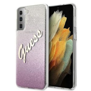 Original faceplate case GUESS GUHCS21MPCUGLSPI for Samsung S21 Plus (Glitter Gradient Script / pink)
