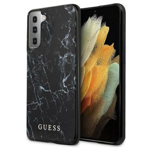Original faceplate case GUESS GUHCS21MPCUMABK for Samsung S21 Plus (Marble / black)