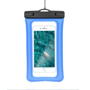 Waterproof AIRBAG for mobile phone with plastic closing - blue