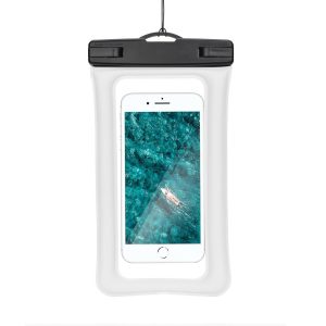 Waterproof AIRBAG for mobile phone with plastic closing - creamy white