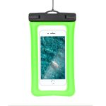 Waterproof AIRBAG for mobile phone with plastic closing - green