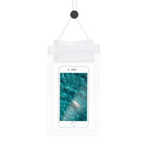 Waterproof bag for mobile phone with Zipper closing - white