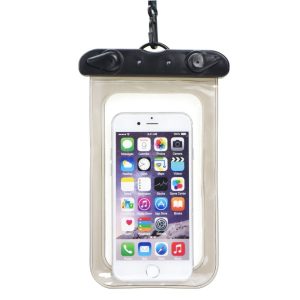 Waterproof bag for mobile phone with plastic closing - black