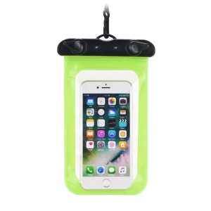 Waterproof bag for mobile phone with plastic closing - green