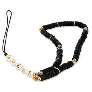Guess strap GUSTPEARK Phone Strap Heishi Beads black-white