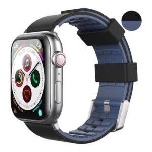 Strap Ahastyle WA11 Duotone Premium Silicone Apple Watch 2/ 3/ 4/ 5/ 6/ 7/ SE (38mm/ 40mm/ 41mm) Black-Navy Blue