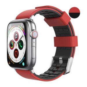 Strap Ahastyle WA11 Duotone Premium Silicone Apple Watch 2/ 3/ 4/ 5/ 6/ 7/ SE (38mm/ 40mm/ 41mm) Dark Red-Black