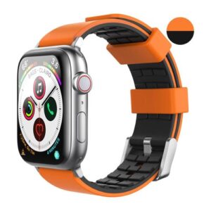 Strap Ahastyle WA11 Duotone Premium Silicone Apple Watch 2/ 3/ 4/ 5/ 6/ 7/ SE (38mm/ 40mm/ 41mm) Orange-Black