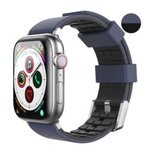 Strap Ahastyle WA11 Duotone Premium Silicone Apple Watch 2/ 3/ 4/ 5/ 6/ 7/ SE (42mm/ 44mm/ 45mm) Midnight Blue-Black