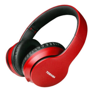 TOSHIBA AUDIO SLICK SERIES BT OVER EAR FOLDABLE HEADPHONES RED