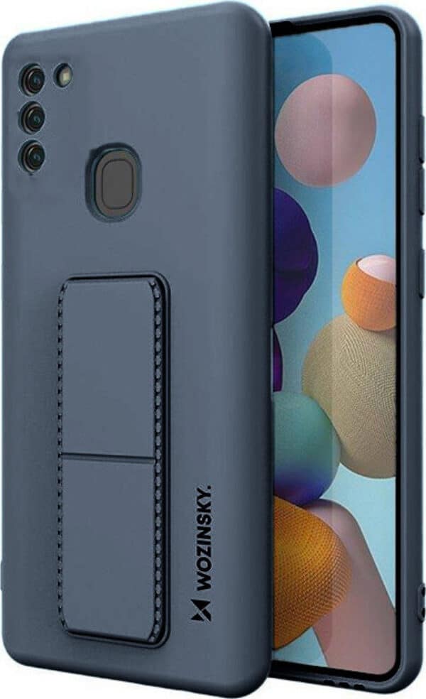 Wozinsky Kickstand Case flexible silicone cover with a stand Samsung Galaxy A11 / M11 - blue (9111201940819) Wozinsky Kickstand Case flexible silicone cover with a stand Samsung Galaxy A11 M11 1