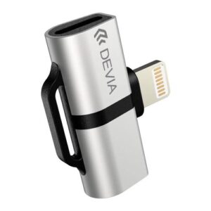 Adaptor Devia EC134 Lightning Male to 2 x Lightning Female for Charge & Hands Free Smart Series Silver
