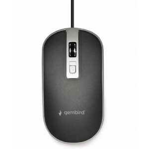 GEMBIRD USB WIRED OPTICAL MOUSE BLACK/SILVER