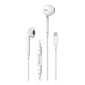 Hands Free Stereo Devia Earpods EM048 USB C with Remote & Mic Smart Series White