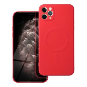 Silicone Mag Cover case compatible with MagSafe for IPHONE 11 PRO MAX red