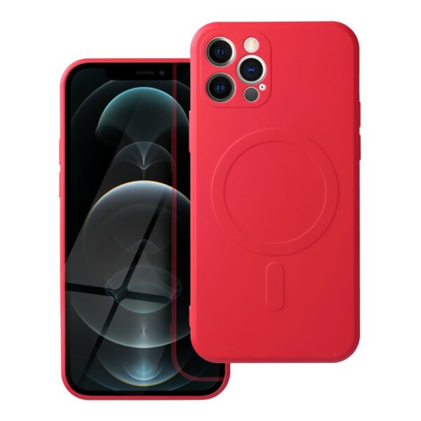 Silicone Mag Cover case compatible with MagSafe for IPHONE 12 PRO red