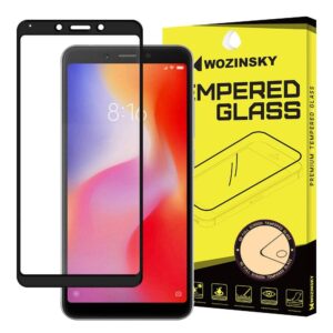 Wozinsky Tempered Glass Full Glue Super Tough Screen Protector Full Coveraged with Frame Case Friendly for Xiaomi Redmi 6A black