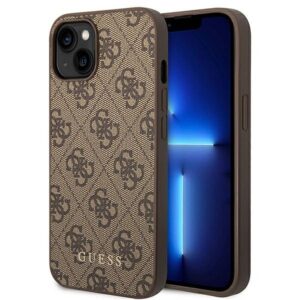 Original faceplate case GUESS GUHCP14MG4GFBR for iPhone 14 PLUS (4G Gold Logo / brown)