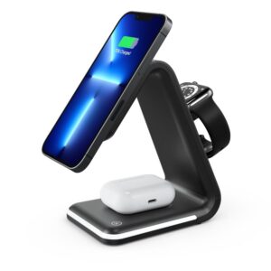 Wireless charger Qi 3in1 15W B17 working with MagSafe black
