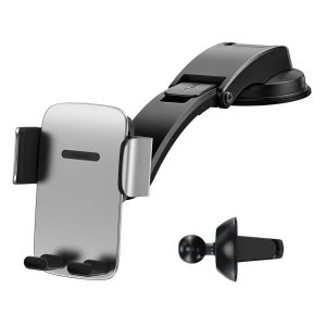 BASEUS car holder 2in1 to center console + air vent Easy Control Pro Clamp silver SUYK010012