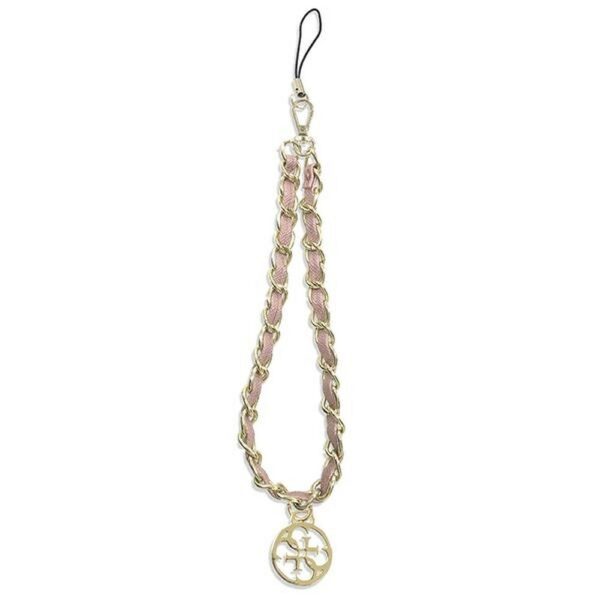 Guess strap GUSTSAS4P Phone Strap różowy/pink Chain Metal 4G Charm