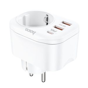 HOCO charger multifunctional charger Type C PD 20W + 2x USB QC3.0 3A + socket NS3 white