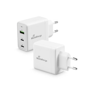 MediaRange 65W fast charger with USB-A and two USB-C outputs