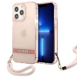 Original faceplate case GUESS GUHCP13LHTSGSP for iPhone 13 PRO (Translucent / pink)
