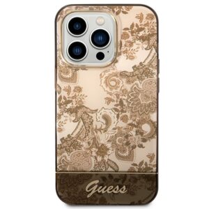 Original faceplate case GUESS GUHCP14XHGPLHC for iPhone 14 PRO MAX (IML Electro Cam TDJ / ochre)