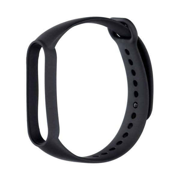 Strap silicone for smartband Xiaomi Mi Band 3 / 4 / 5 / 6 / 7 black (01)