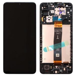 LCD with Touch Screen & Front Cover Samsung A127F Galaxy A12 Nacho Black (Original)