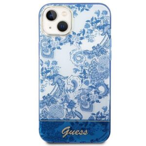 Original faceplate case GUESS GUHCP14MHGPLHB for iPhone 14 PLUS (IML Electro Cam TDJ / blue)