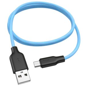 HOCO Plus Silicone charging data cable for Micro X21 1 meter black&blue