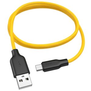 HOCO Plus Silicone charging data cable for Micro X21 1 meter black&orange
