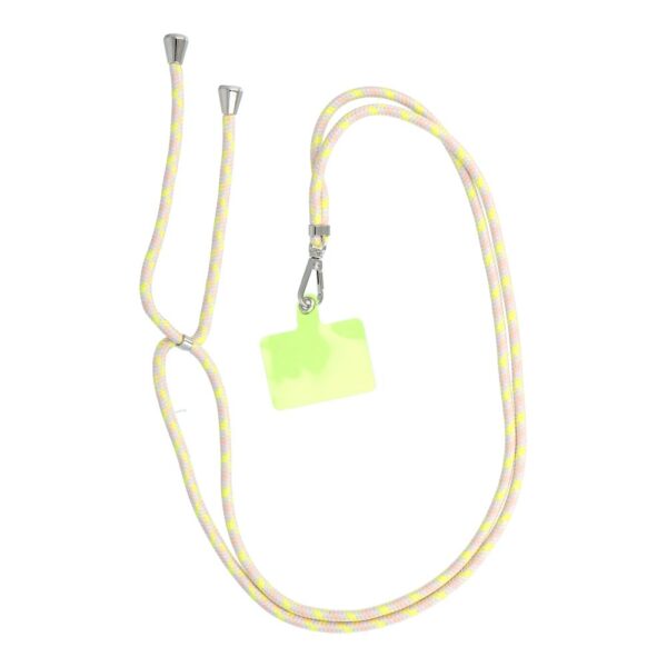 SWING pendant for the phone with adjustable length / cord length 165cm (max 82.5cm in the loop) / on the shoulder or neck - gray-yellow