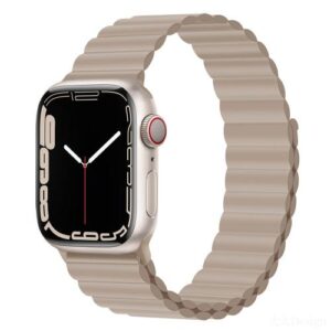 Strap Devia Sport3 Silicone Magnet Band Apple Watch 4/ 5/ 6/ 7/ 8/ SE (38/ 40/ 41mm) Deluxe Series Khaki