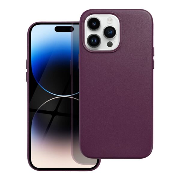 Leather Mag Cover for IPHONE 14 PRO MAX dark violet