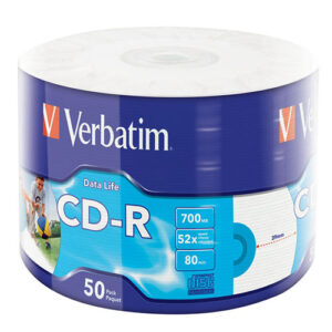VERBATIM CD-R 700MB PRINTABLE 52X DATA LIFE 50PCS